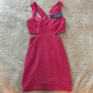 Ark & Co. Cut-Out Bodycon Dress in Hot Pink